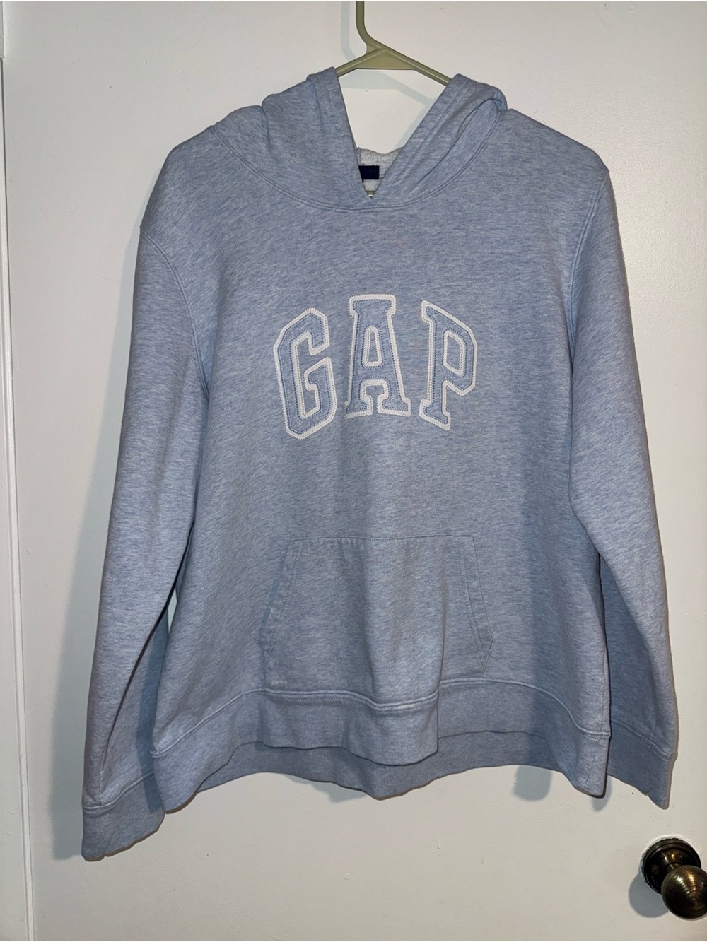 GAP Light Blue Crewneck Hoodie with White Logo